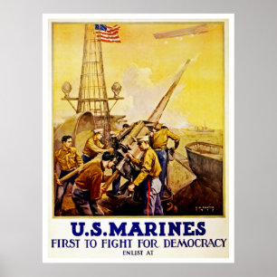 Eerste ter bestrijding van de democratie ~ Amerika Poster