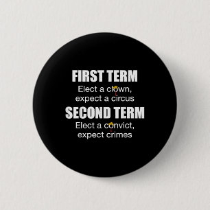 Eerste termijn kiest een clown verwacht een tweede ronde button 5,7 cm