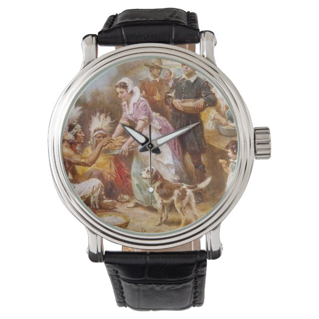 Eerste Thanksgiving 1621 Horloge (Voorkant)