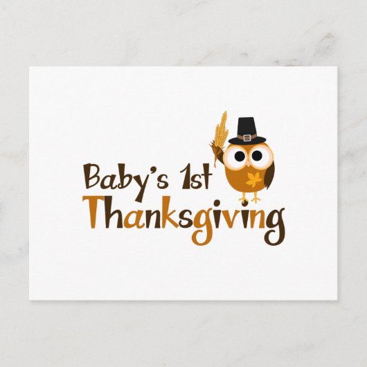 Eerste Thanksgiving baby's Feestdagenkaart (Voorkant)