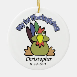 Eerste Thanksgiving baby's Keramisch Ornament