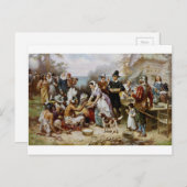 eerste Thanksgiving Feestdagenkaart (Voorkant / Achterkant)