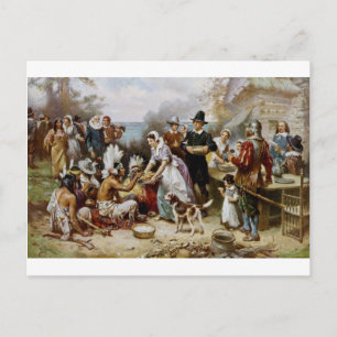 eerste Thanksgiving Feestdagenkaart