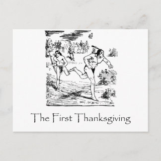 Eerste Thanksgiving Feestdagenkaart