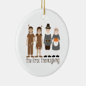 Eerste Thanksgiving Keramisch Ornament (Rechts)