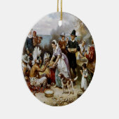 Eerste Thanksgiving Keramisch Ornament (Rechts)