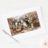 eerste Thanksgiving Rechthoekige Sticker (Envelop)
