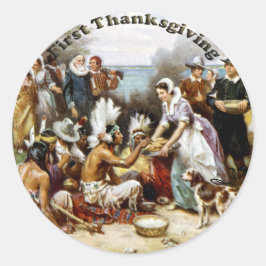 Eerste Thanksgiving Ronde Sticker