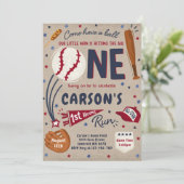 Eerste thuisrun Baseball op Birthday Kaart (Staand voorkant)