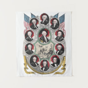 Eerste tien Presidenten van de Verenigde Staten Wandkleed