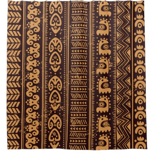 Eerste tribale etnische, naadloze patroon. douchegordijn (Voorkant)