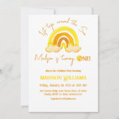Eerste Trip Sunshine Boho Yellow Rainbow Birthday Kaart (Voorkant)