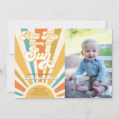 Eerste trips rond zonneschijn eerste verjaardag kaart (Voorkant)
