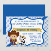 Eerste uitnodiging van Birthday Country Prince (Voorkant / Achterkant)