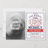 Eerste uitnodiging van de Baseball Birthday met fo (Voorkant)