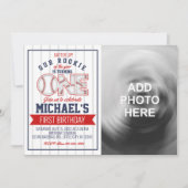 Eerste uitnodiging van de Baseball Birthday met fo (Voorkant)