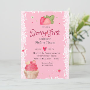 Eerste uitnodiging van de Berry Birthday Strawberr