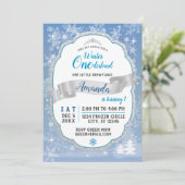 Eerste uitnodiging van de Birthday Winter Onederla (Staand voorkant)