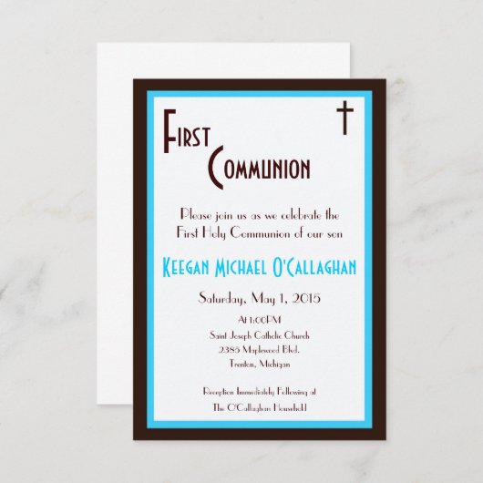 Eerste uitnodiging van de gemeenschap - jongen (Voorkant / Achterkant)