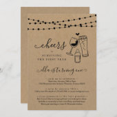 Eerste uitnodiging van de partij Wijn en Beer (Voorkant / Achterkant)