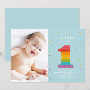 Eerste uitnodiging van Piñata Baby eerste verjaard