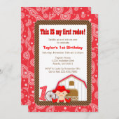 Eerste uitnodiging van Rodeo Birthday (Voorkant / Achterkant)