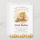Eerste uitnodiging van Rodeo Cowboy Birthday (Voorkant)