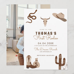Eerste uitnodiging van Rodeo Cowboy Birthday