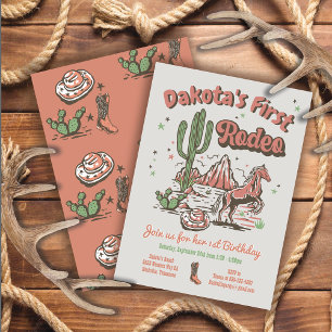 Eerste uitnodiging van Rodeo Cowgirl Cowboy Birthd
