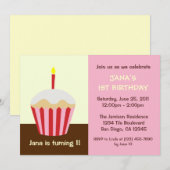 Eerste uitnodiging voor baby's verjaardag (Voorkant / Achterkant)