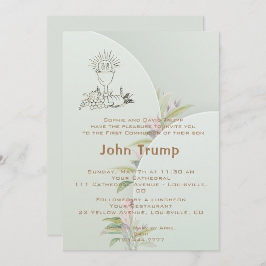 Eerste uitnodiging voor de Heilige Communie (Voorkant / Achterkant)