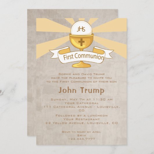 Eerste uitnodiging voor de Heilige Communie (Voorkant / Achterkant)