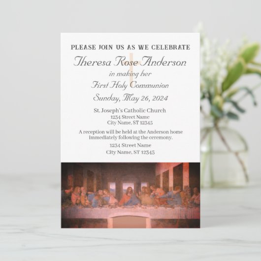 Eerste uitnodiging voor de Heilige Communie (Staand voorkant)