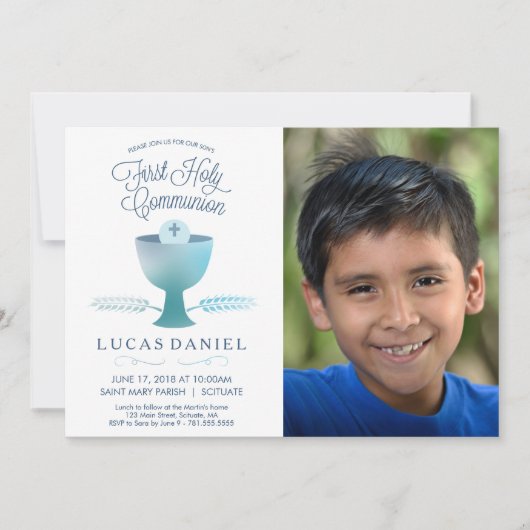 Eerste uitnodiging voor de Heilige Communie - Foto (Voorkant)