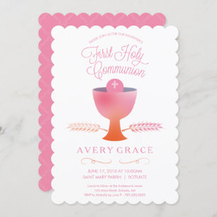 Eerste uitnodiging voor de Heilige Communie - Girl