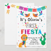 Eerste uitnodiging voor Fiesta Birthday (Voorkant / Achterkant)