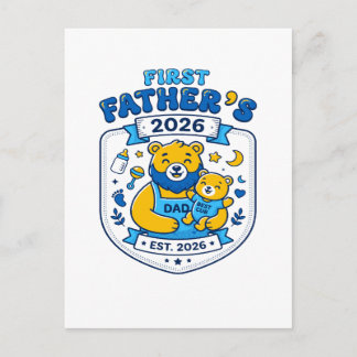 Eerste Vaderdag 2026 Beste Welp Papa Briefkaart