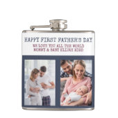 Eerste vaderdag 2 Foto Aangepaste Hip Heupfles (Voorkant)