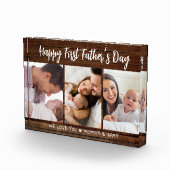 Eerste Vaderdag 3 Afbeelding Donkerhout Fotoblokken (Rechts)