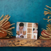 Eerste Vaderdag 4 Foto collage Rustic Wood Fotoplaat (Zijkant)