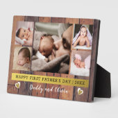 Eerste Vaderdag 5 Foto Collage Pallet Wood Fotoplaat (Zijkant)