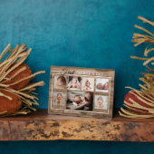 Eerste Vaderdag 7 Foto collage Rustic Wood Fotoplaat (Zijkant)