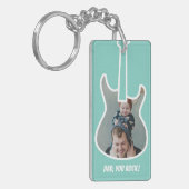 Eerste Vaderdag Aangepaste foto van Kool Guitar Da Sleutelhanger (Voorkant Links)