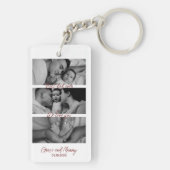 Eerste Vaderdag Aangepaste fotocollage Nieuwe papa Sleutelhanger (achterkant)