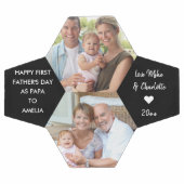 Eerste vaderdag als Papa 2 Foto gepersonaliseerd Voetbal (Enkel)