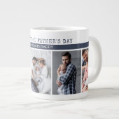 Eerste Vaderdag als papa - 5 fotocollage Extra Grote Beker (Voorkant rechts)