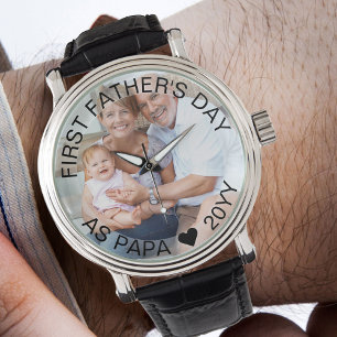 Eerste vaderdag als Papa-persoonlijke foto Horloge