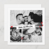 Eerste Vaderdag  B&W Baby Fotocollage Feestdagenkaart (Voorkant / Achterkant)