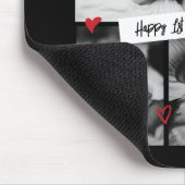 Eerste Vaderdag  B&W Baby Fotocollage Muismat (Hoek)