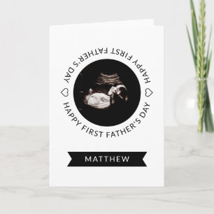 Eerste Vaderdag Baby Echografie Hart Foto Kaart